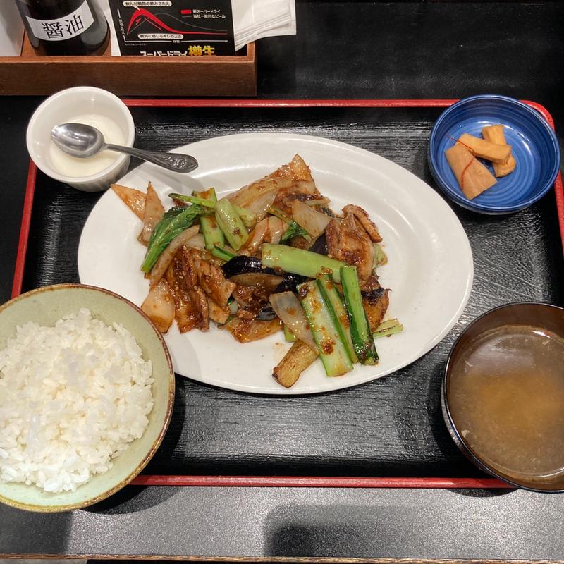 なす味噌炒め定食(蘭州 中華料理)