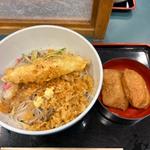 2枚冷やしたぬきそば　イカ天　いなり(小諸そば 竹芝店)