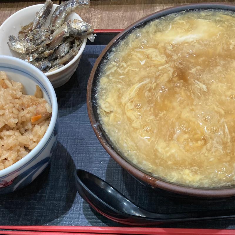 鶏卵うどん(つくもうどん 塩小路本店)