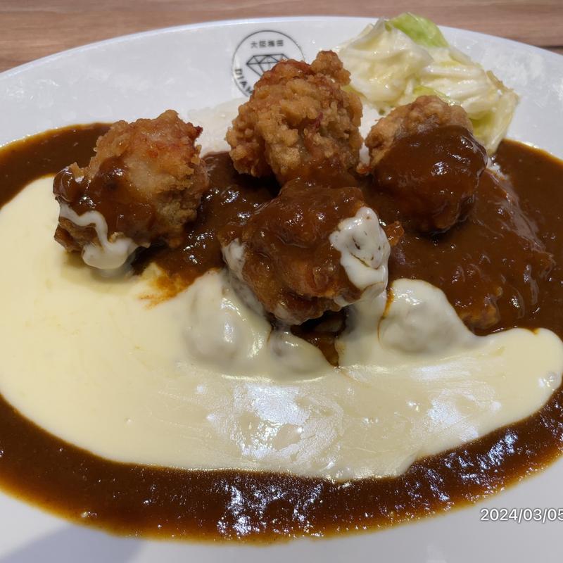 チーズカレー唐揚げトッピング(ダイヤモンドカリー 大阪国際空港)