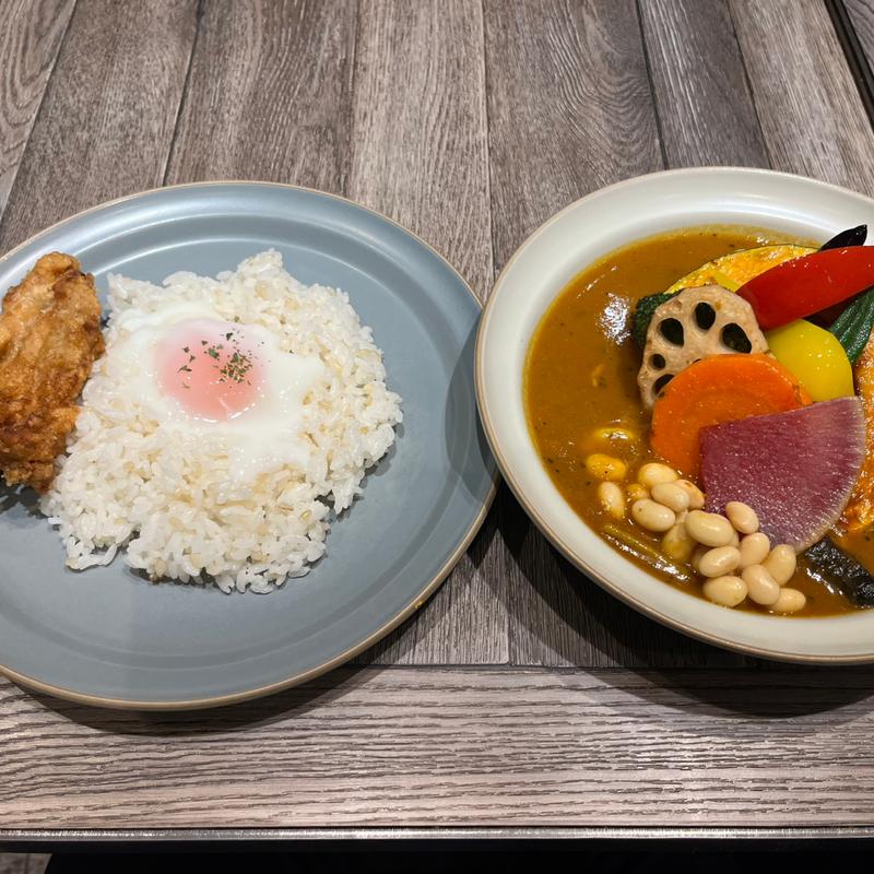 侍.ザンギ&チキン1/2と野菜(Rojiura Curry SAMURAI. 立川店)