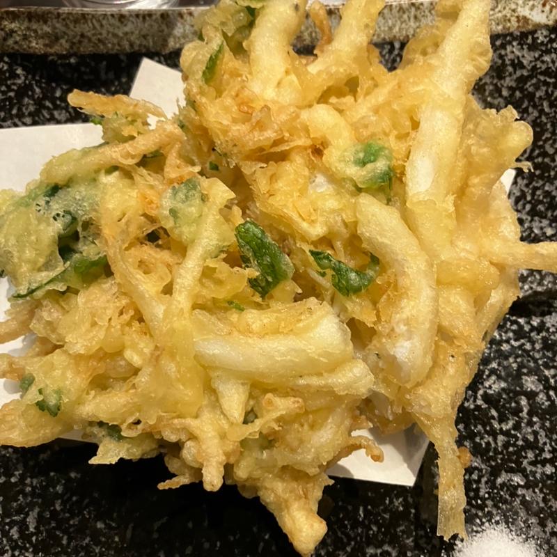 白魚と三つ葉のかき揚げ(蕎麦切り くろ)
