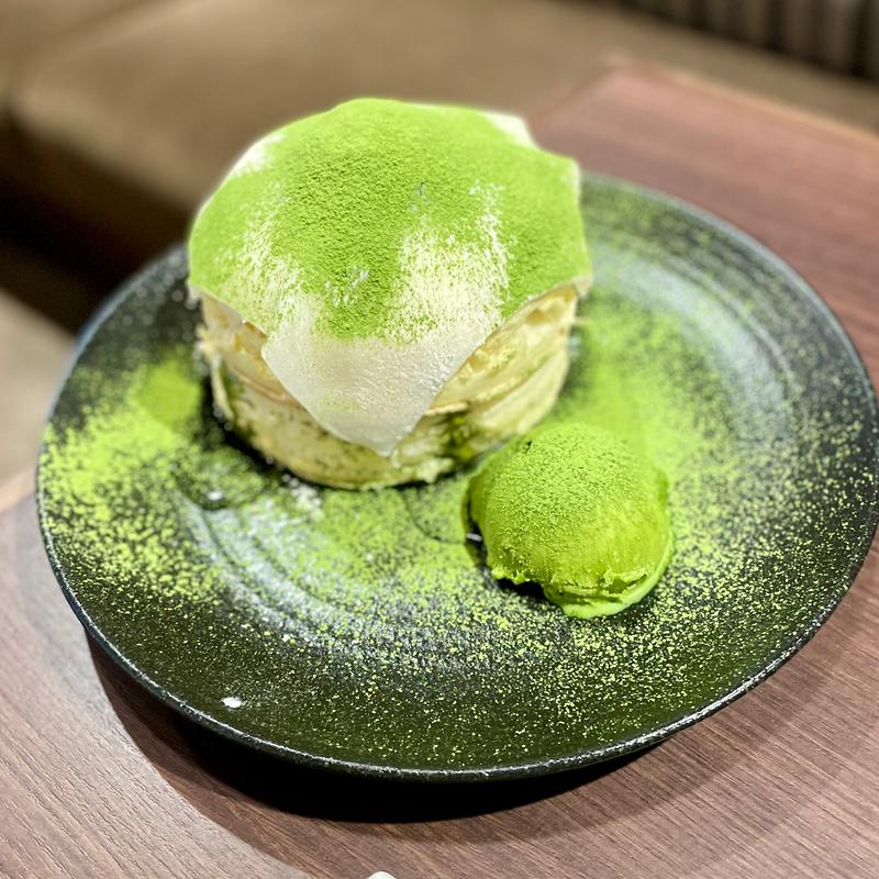 西尾の抹茶パンケーキ1(さかい珈琲 ふじみ野店)