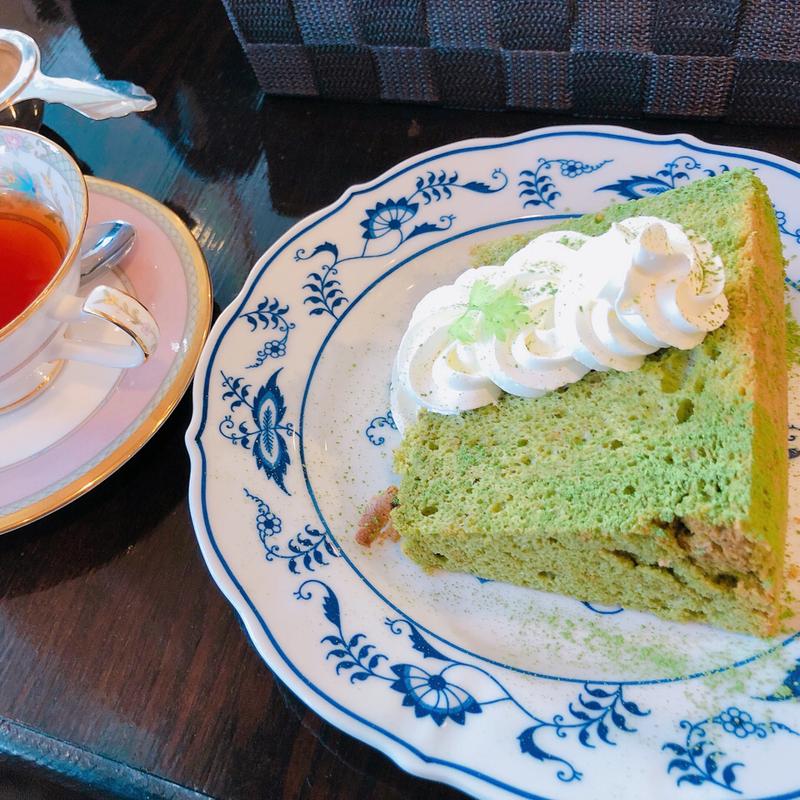 抹茶のシフォンケーキ(なかおか珈琲 野田阪神店)