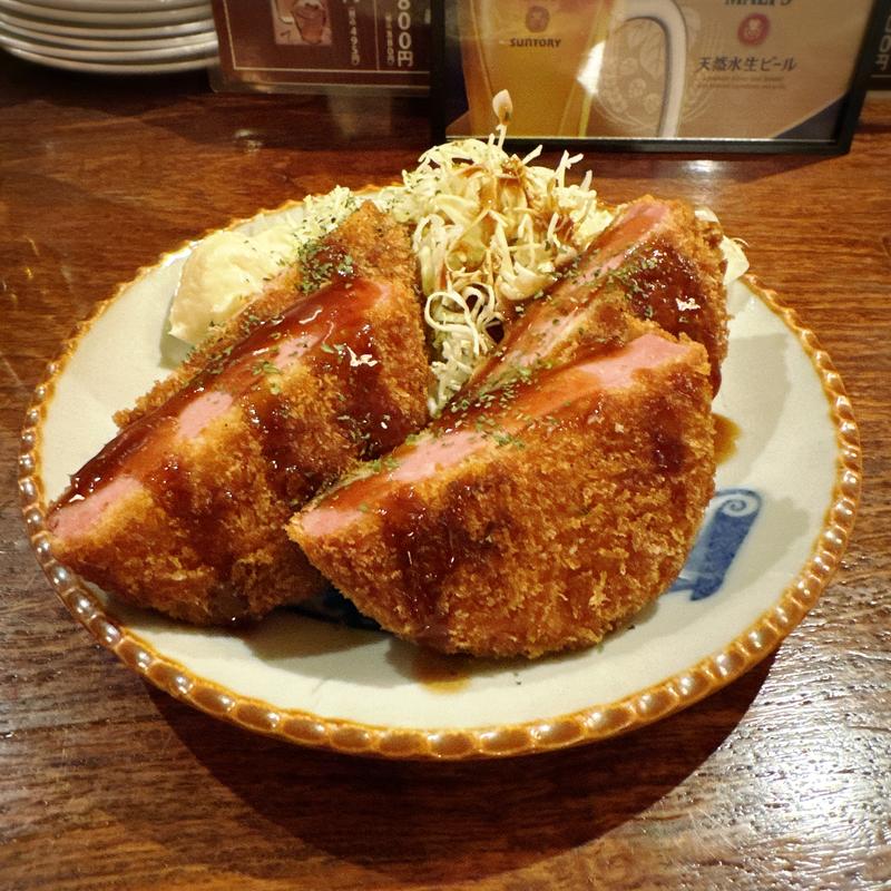 ハムカツ1ヶ(メシ酒場 鈴木ちゃん)