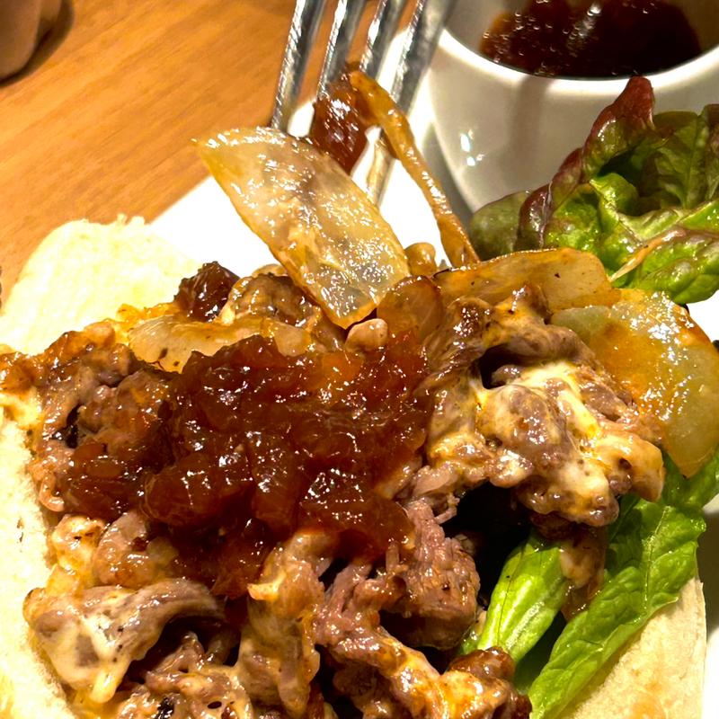 但馬牛ステーキサンド(BURGER＆Cafe城崎ロコ)