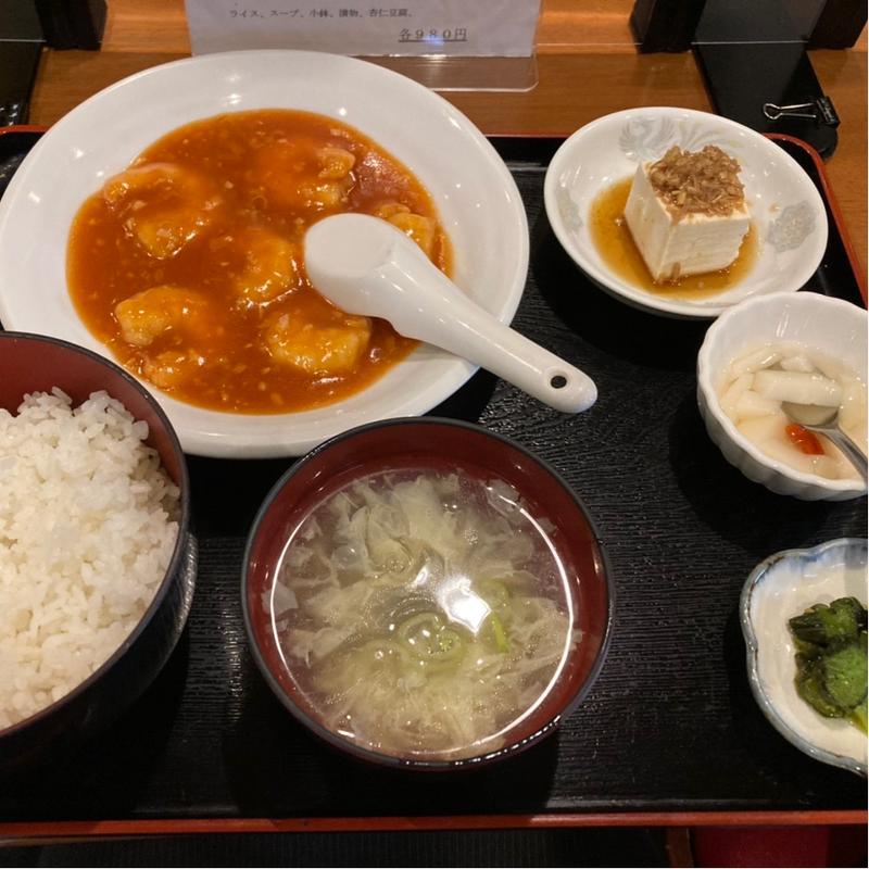 エビチリ定食(ラーメンの柵柵（さんさん）)