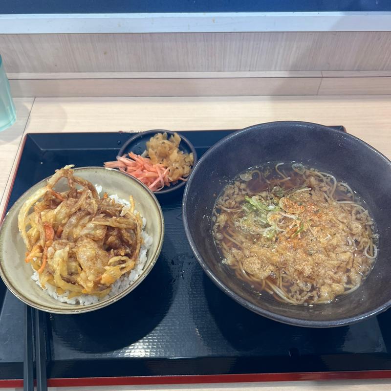 野菜かきあげ丼セット(ゆで太郎 春日部増田新田店)