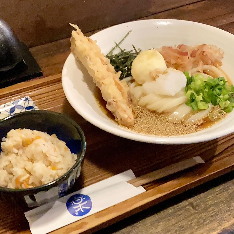 ちく玉天ぶっかけ定食(釜あげうどん 楽)
