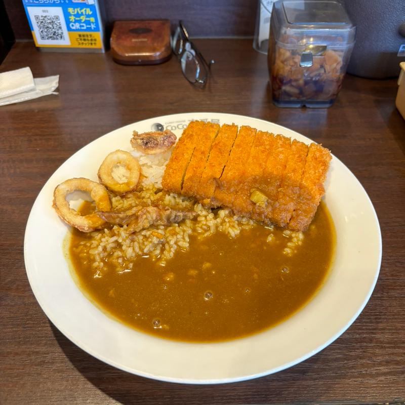 チキンカツカレー+イカフライ(カレーハウス CoCo壱番屋 八千代八千代台店)