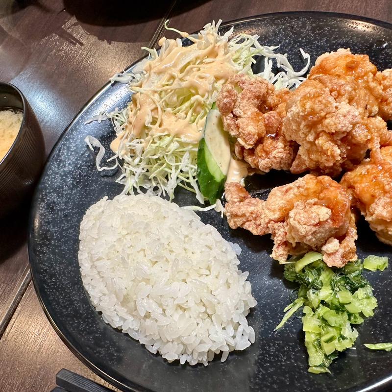 唐揚げ定食 甘酢和え(とりまる クイーンズイースト店 )