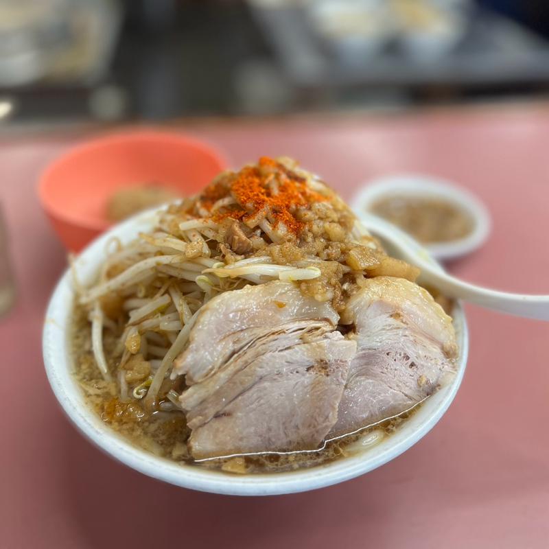 肉並 ニンニクナシヤサイマシアブラマシマシカラメ(ラーメン荘 おもしろい方へ )