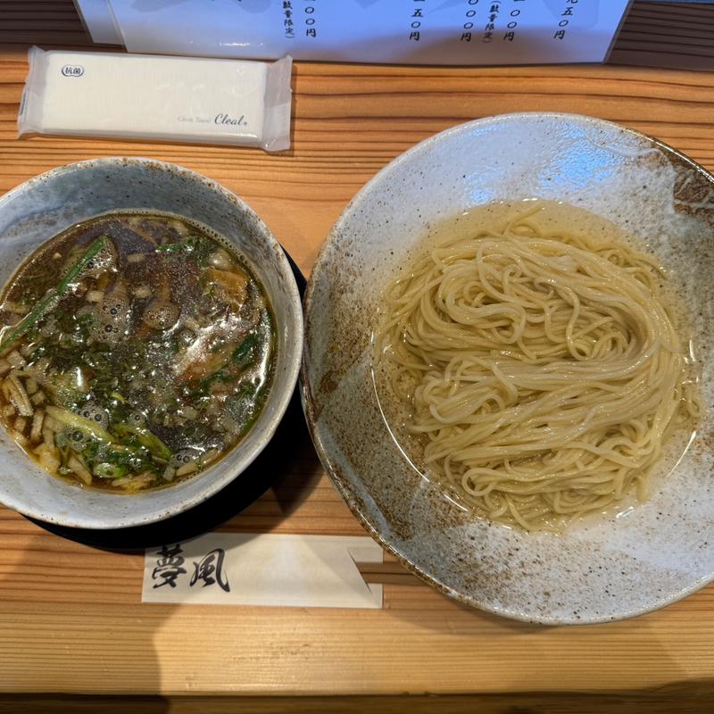昆布水の木桶醤油つけめん(麺屋夢風)