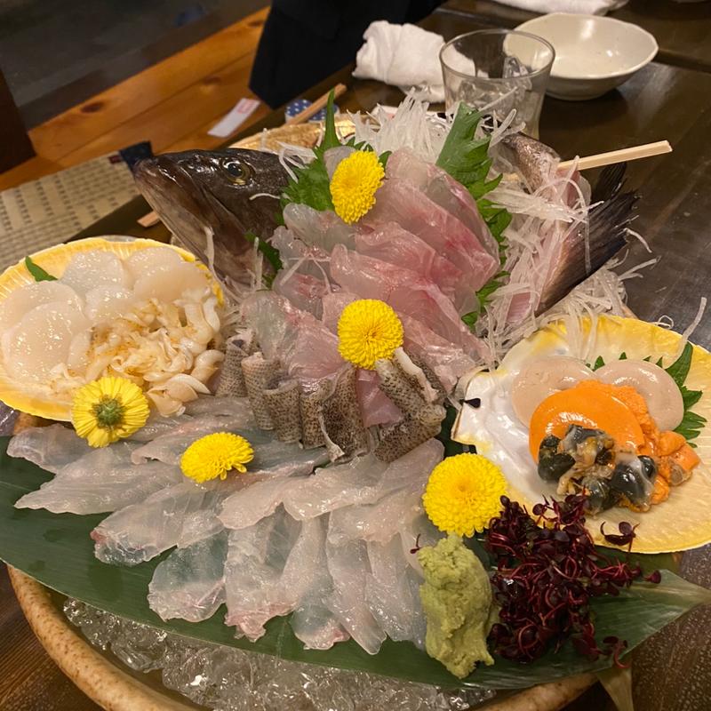 カワハギとクエのさしみ盛り合わせ(京家しんえもん （キョウヤシンエモン）)