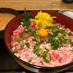 ねぎとろ牛トロあいのせ丼(築地十干 京橋店)