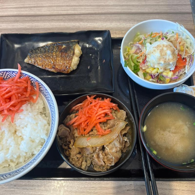 牛さば定食　ポテトサラダ(吉野家 尾久橋通り舎人店)