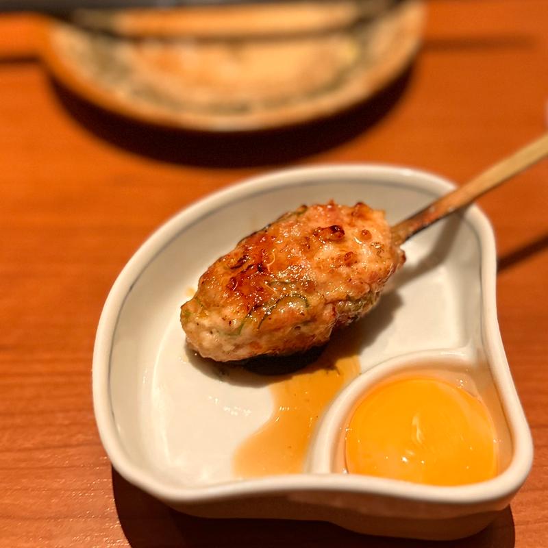 卵黄つくね(タレ焼き)(坐松本)