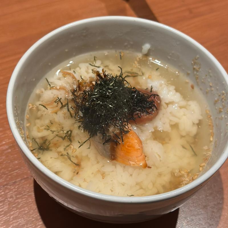 焼き鮭ちりめん山椒梅の3種のMIXだし茶漬け(坐松本)