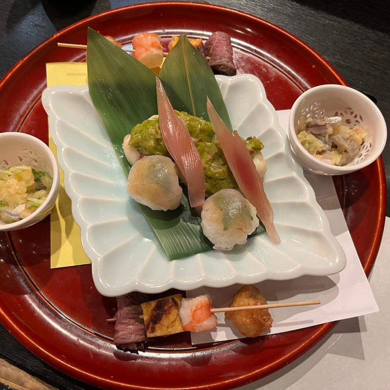 白身魚のたけのこ木の芽味噌焼き　あしらい(多満喜)