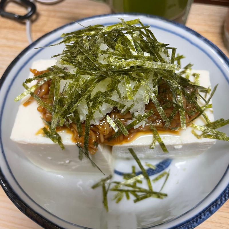 なめ茸冷奴(大衆酒場 酒呑んで飯食って蛙之介 溝の口店)