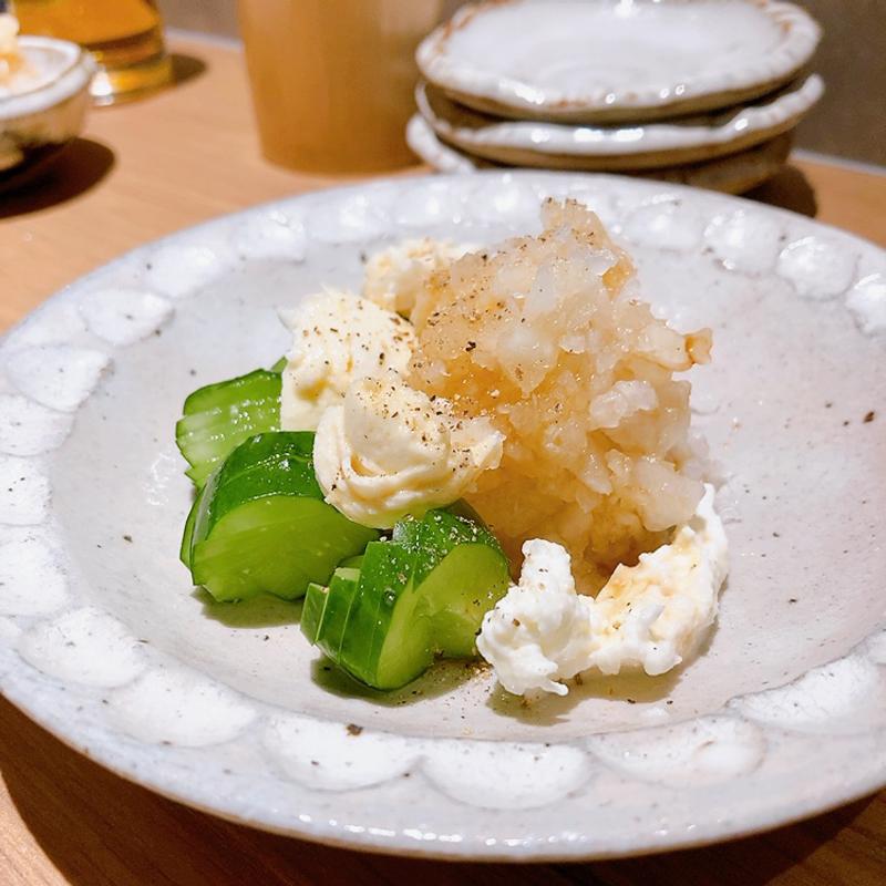 鬼おろしと胡瓜とモッツァレラ(鳥や み津ちゃん)