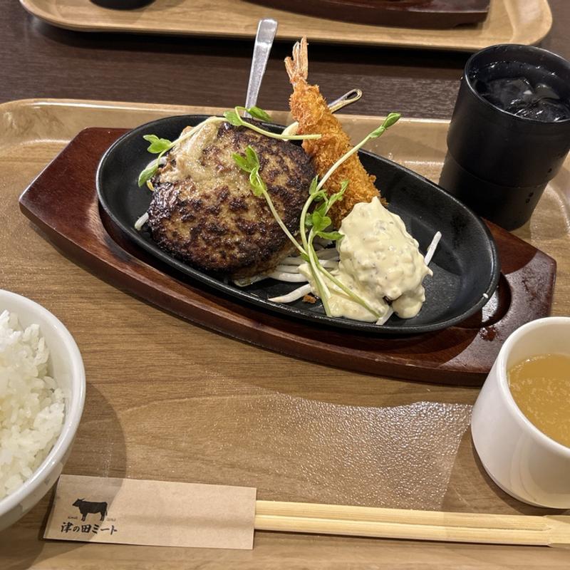 和牛ハンバーグエビフライセット(津の田ミート イオンモール橿原店)