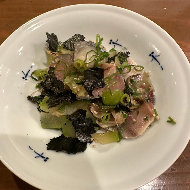 しめさばの薬味和え(小網町 おせん )