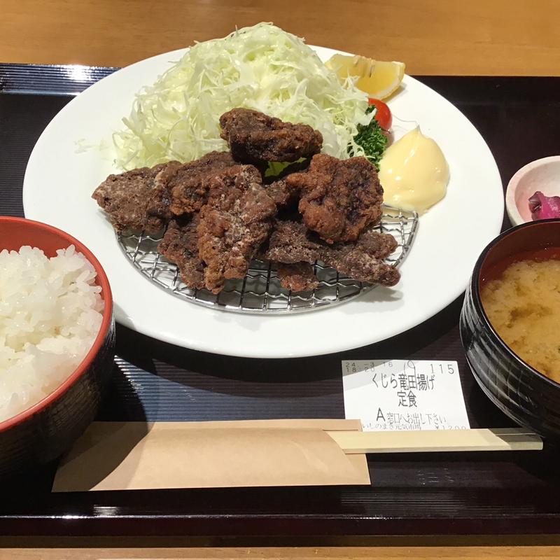 くじら竜田揚げ定食(いしのまき元気いちば)