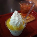 杏仁ソフトとアイスティーの午後のひとときセット(いっぷく処　いもや)