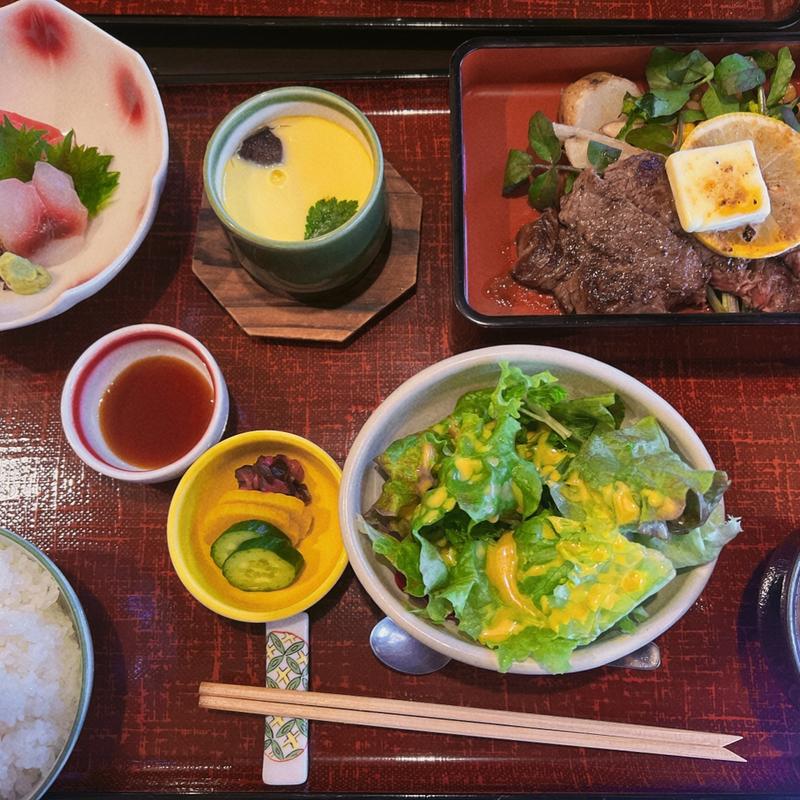 ステーキ御膳(牛鍋処 荒井屋 本店 横浜 すき焼き)