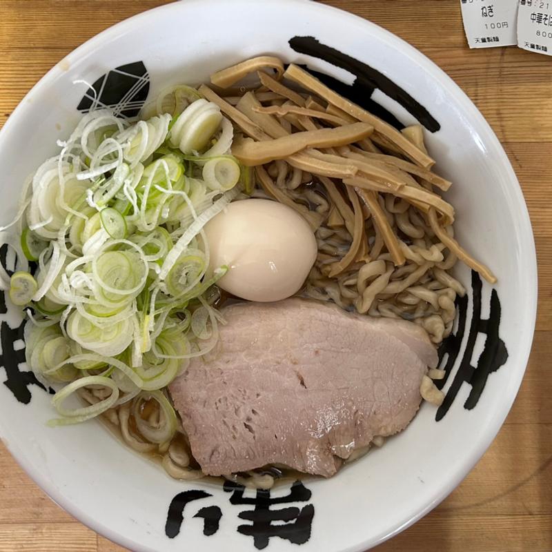 中華そば(小) ねぎ　味玉(天童製麺 (中華そば)ゆりあげ港朝市店)
