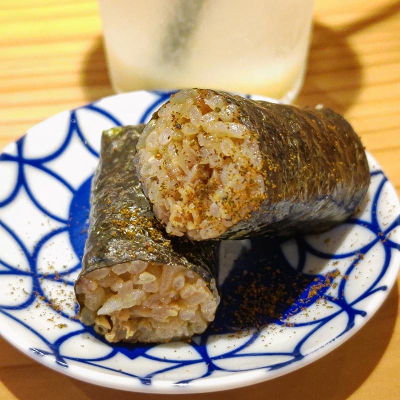 浅利佃煮と黒七味(寿司トおでんにのや横浜店)