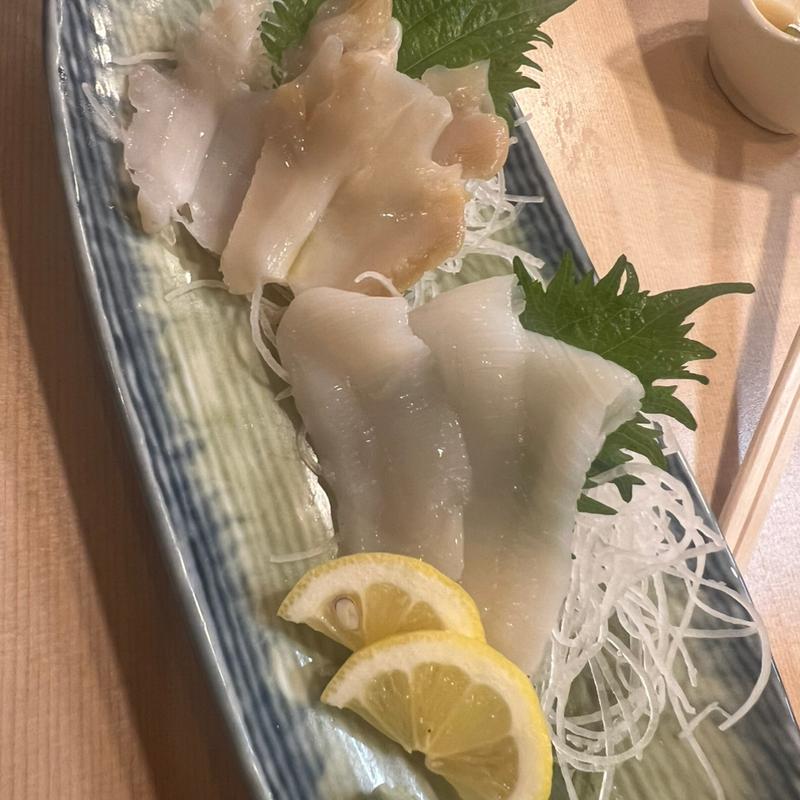 つぶ貝＋いか 刺し身(や台ずし白子駅前町)