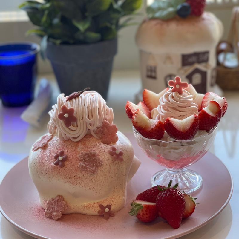 桜のパンケーキ(カフェシュシュ)