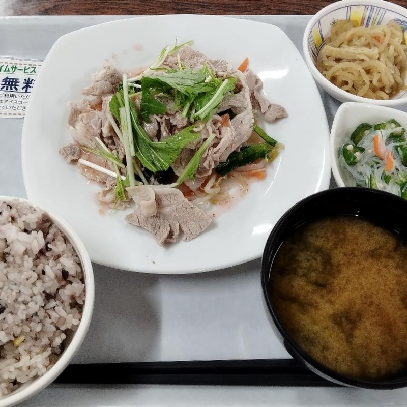 元気が出るメニュー(豚しゃぶ 梅ソース)(葛飾区役所　食堂 )