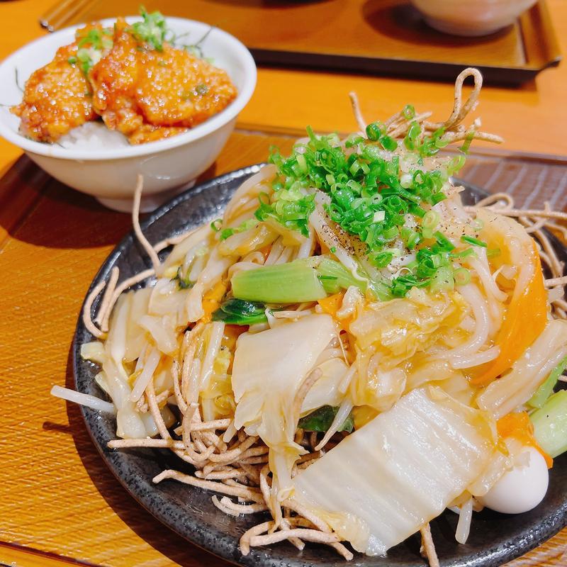 熱々あんかけパリパリ蕎麦&選べるミニ丼セット(から好し 枚方堂山店)