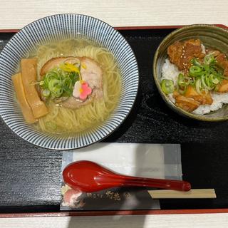 鯛塩らぁ麺＋チャーシュー丼セット(鯛塩そば 灯花 イオンモール上尾店)