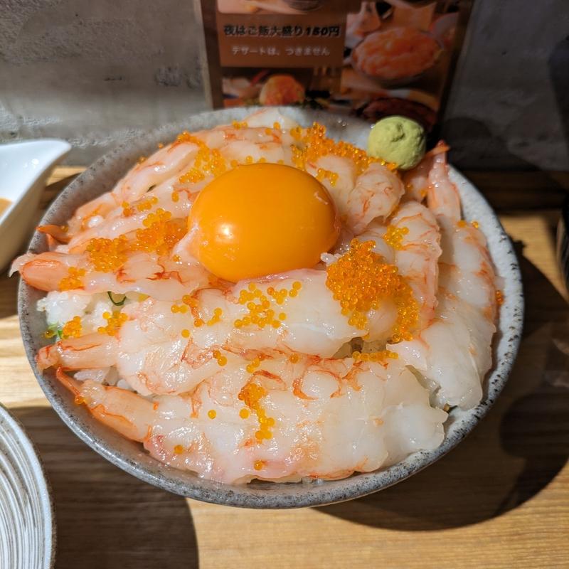 赤海老かやく丼(サカナファクトリー 柳橋中央市場店)