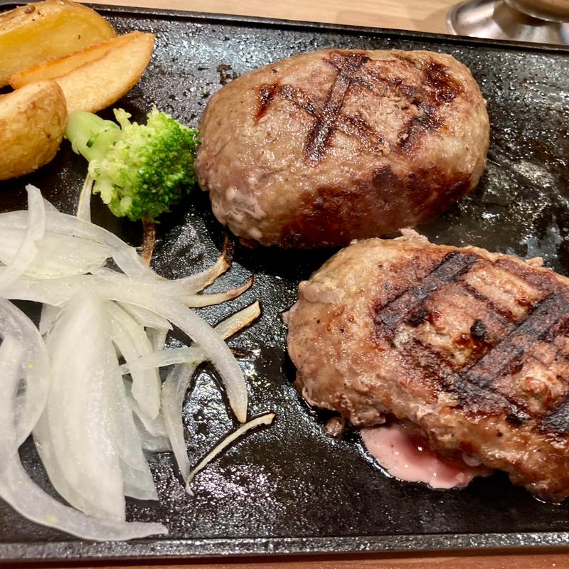 直火焼き粗挽きビーフ100%大俵ハンバーグステーキ(ビッグボーイ 綾瀬深谷店)