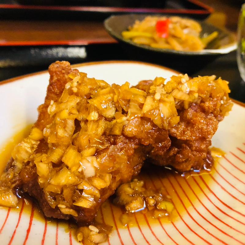 鶏唐のネギソースかけ_日替わりランチ(食彩空間 たつ家)