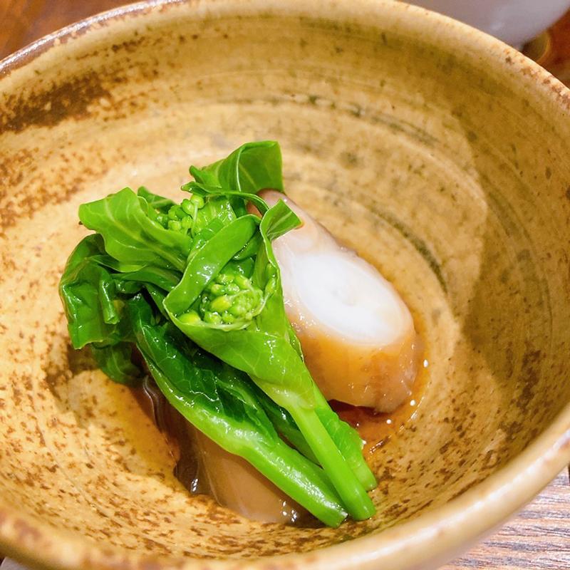 タコと菜の花のお浸し（みやじまぐち定食　山）(宮島口食堂つむぐ)