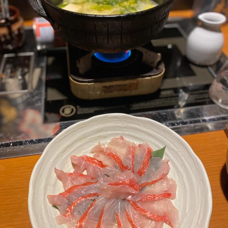 トロ金目鯛のしゃぶしゃぶ盛り合わせ(恵比寿 城ヶ崎 おかもと)