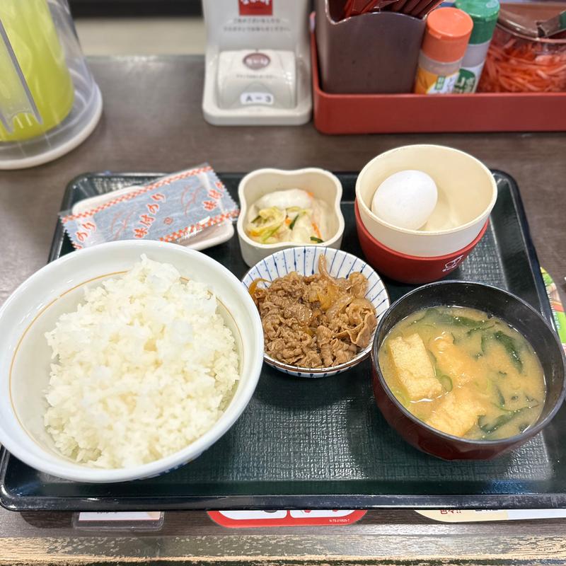 こだわり卵の牛小鉢朝食(なか卯 長吉長原東店)