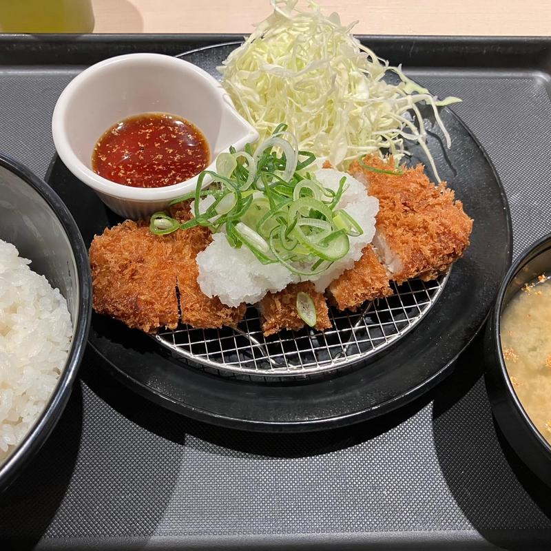 鬼おろしポン酢ロースかつ定食(松のや 千歳船橋店)