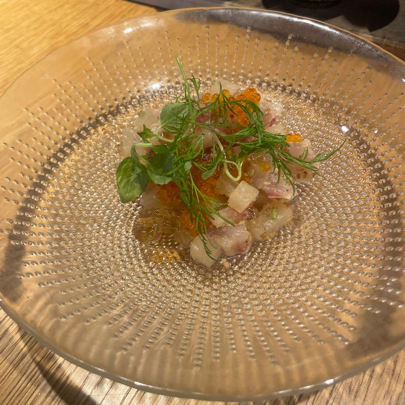 真鯛と大根のタルタル　和出汁とビールのジュレ(スプリングバレーブルワリー京都)