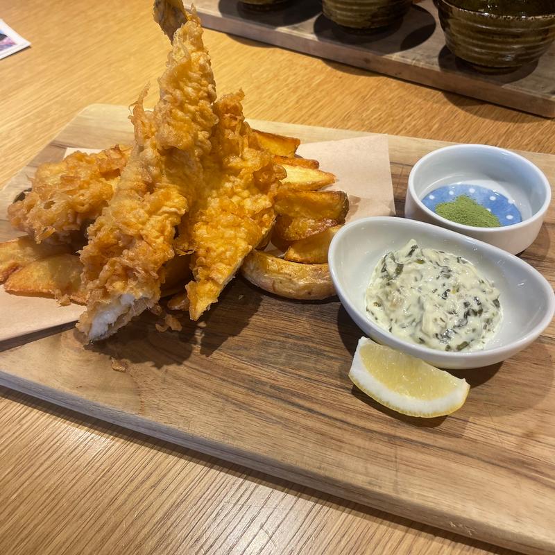 特大ふわふわ穴子のフィッシュ&チップス~すぐきのタルタルソース~(スプリングバレーブルワリー京都)