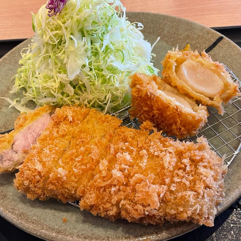 やまと豚ロース&ほたてフライ定食(とんかつ とんQ 守谷ふれあい店 （とんきゅう）)