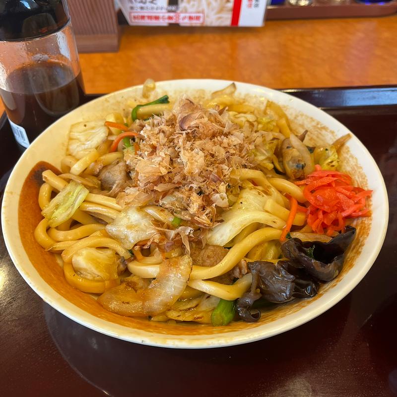 あさりと菜の花の焼きうどん(山田うどん食堂 上尾小泉店 )