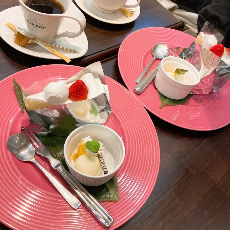 いちごショートのケーキセット🍰(チップトップ イオン岡崎南店 （TiPTOP）)