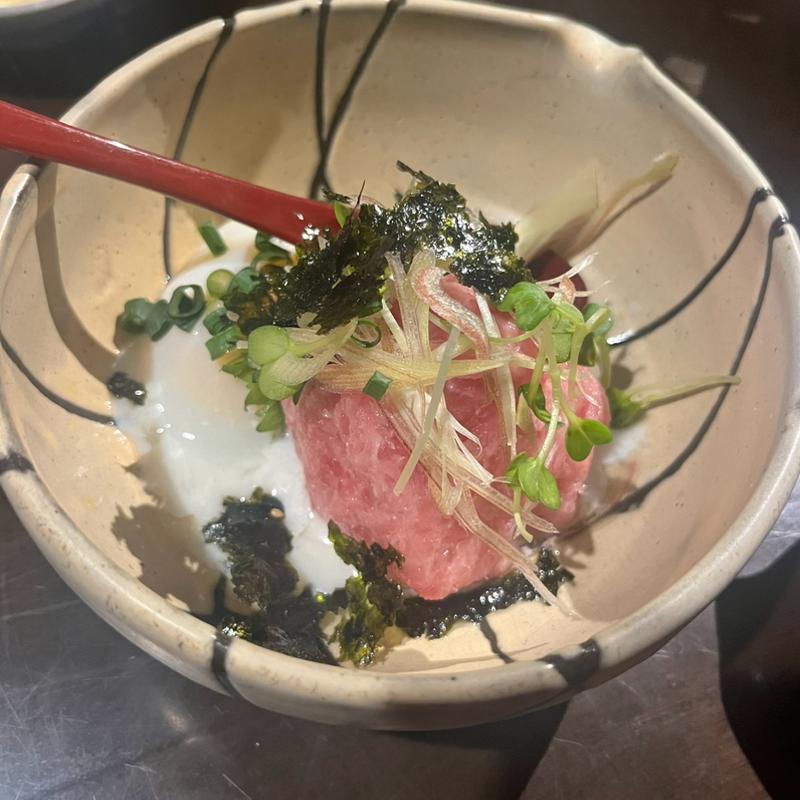 まぐろのユッケ風(旅篭)